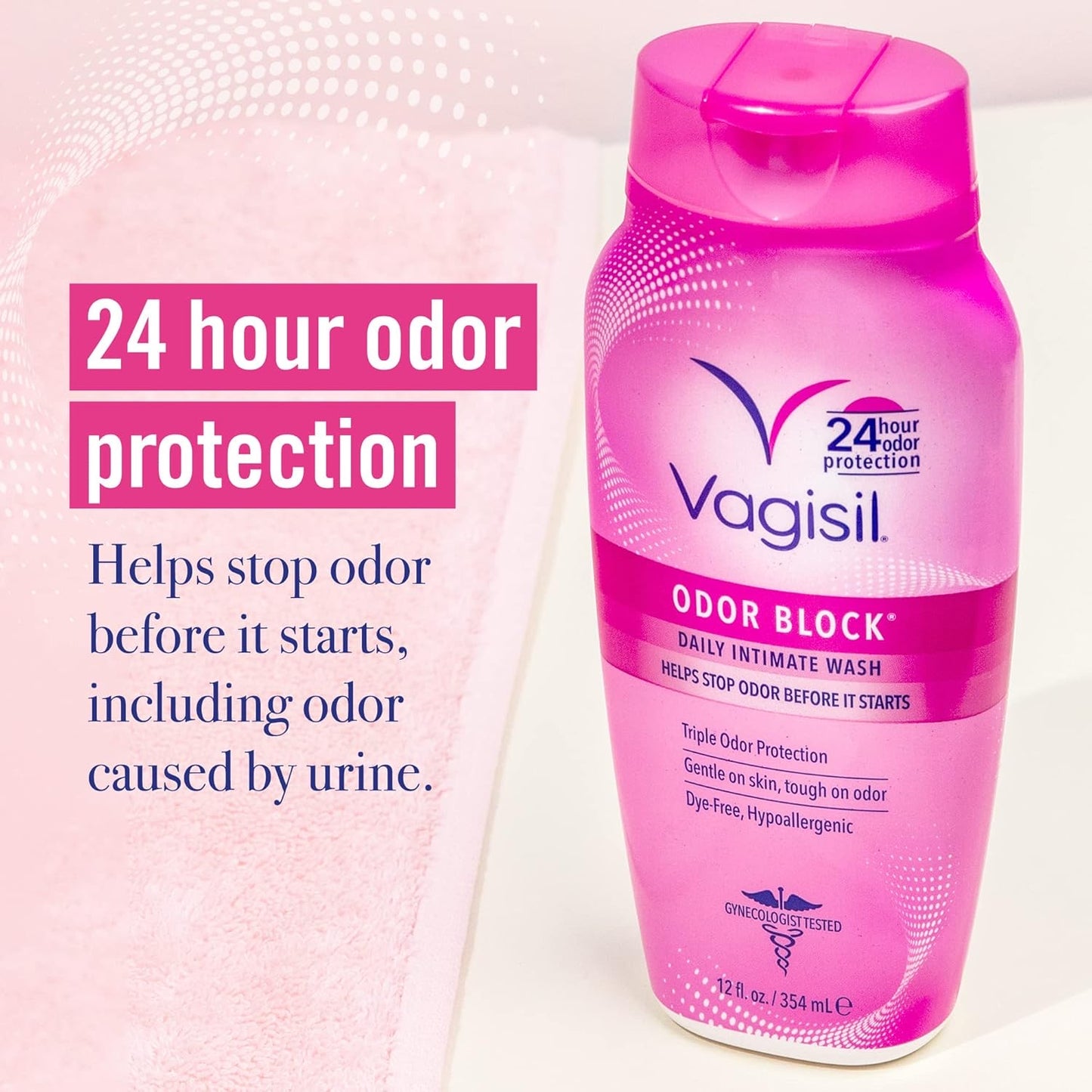 Vagisil Odor Block – Jabón Íntimo Diario con Protección de Olor 24H (354 ml)
