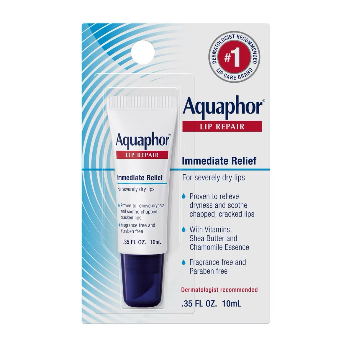 Aquaphor Lip Repair – Bálsamo Reparador de Labios Secos (10 ml / 0.35 oz)