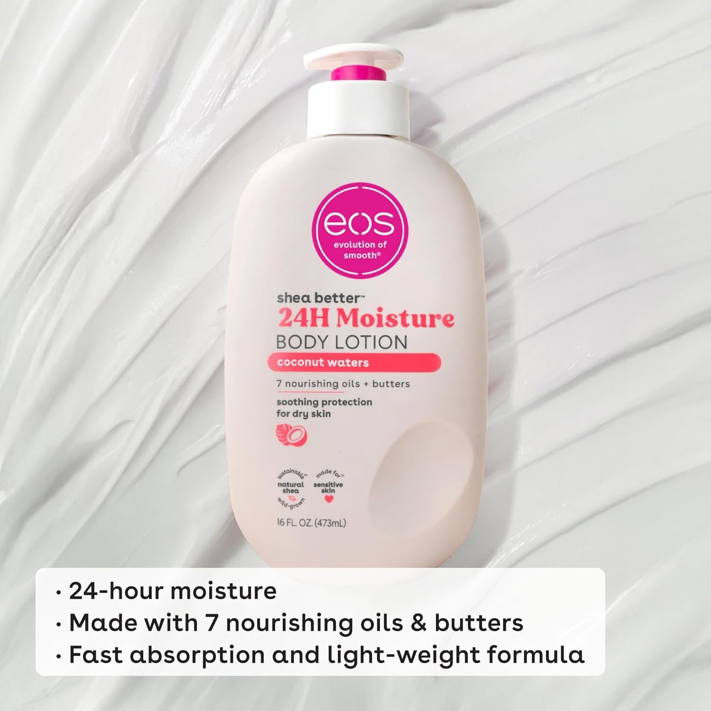 EOS Loción Corporal 24H Hidratación con Manteca de Karité – 473 ml
