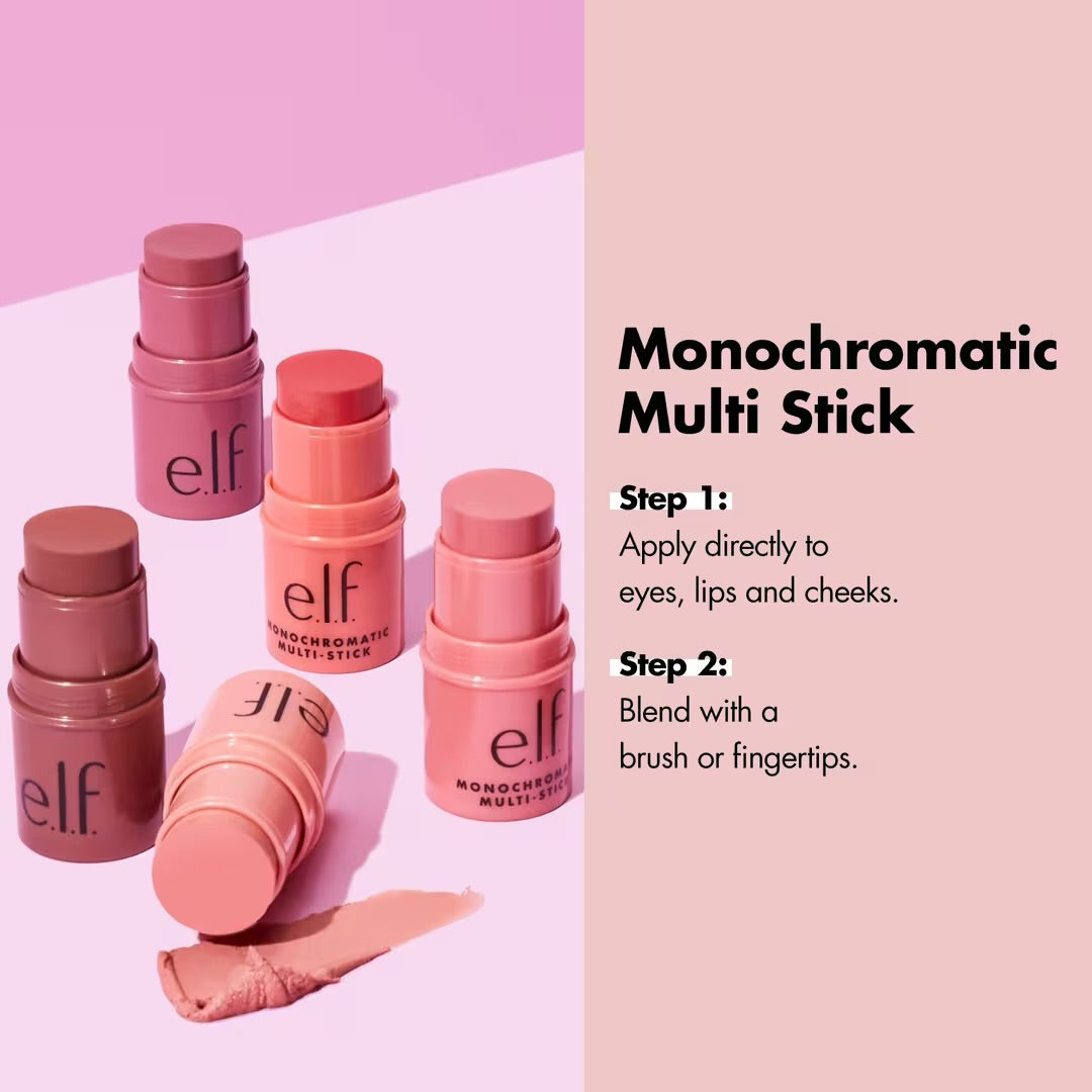 e.l.f. Monochromatic Multi-Stick – Rubor en Barra para Mejillas, Labios y Ojos