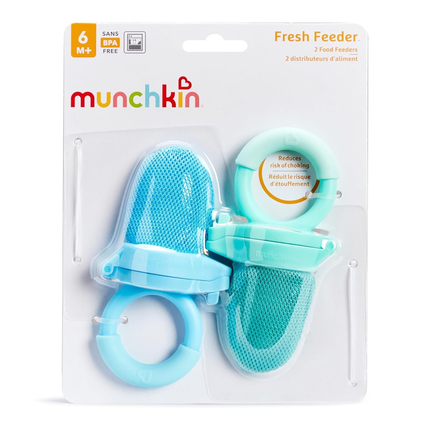 Munchkin Malla Alimentadora para Bebé – 2 Pack Azul/Menta