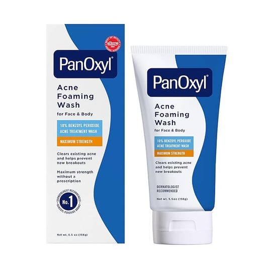 PanOxyl Acne Foaming Wash 10% Benzoyl Peroxide – Limpiador Facial y Corporal Antiacné (156 g)