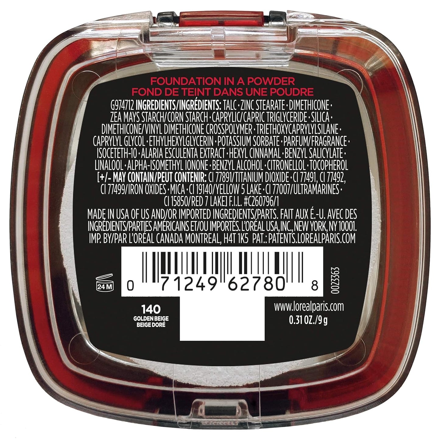 L'Oréal Infallible 24H Base en Polvo – Acabado Mate (9 g)