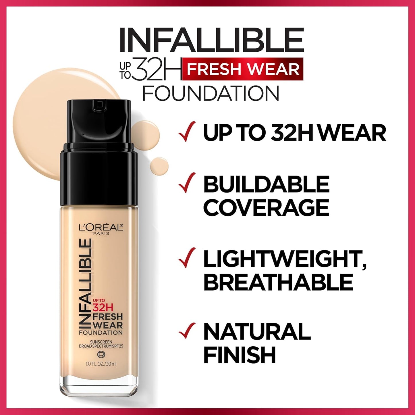 L'Oréal Infallible 24H Fresh Wear Base de Maquillaje –