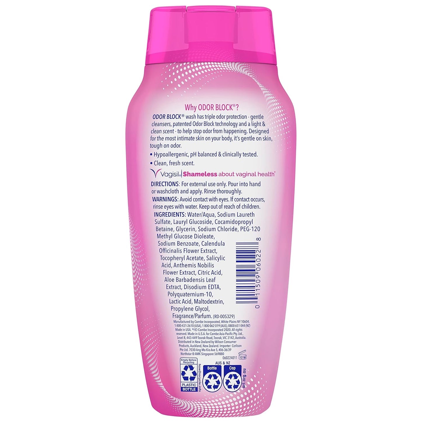 Vagisil Odor Block – Jabón Íntimo Diario con Protección de Olor 24H (354 ml)