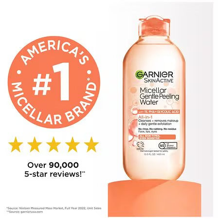 Garnier Agua Micelar Exfoliante Suave con PHA + Ácido Glicólico – 400 ml