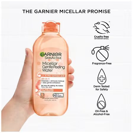 Garnier Agua Micelar Exfoliante Suave con PHA + Ácido Glicólico – 400 ml