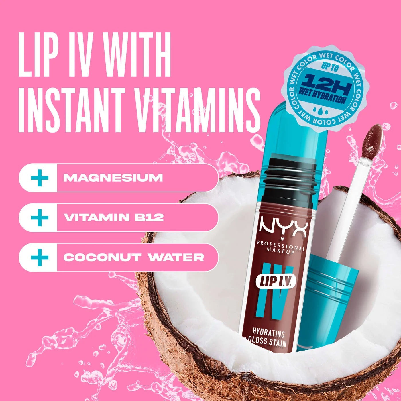 NYX Lip I.V. Hydrating Gloss Stain – Brillo hidratante con efecto tint (5 ml / 0.16 fl oz) Varios Colores