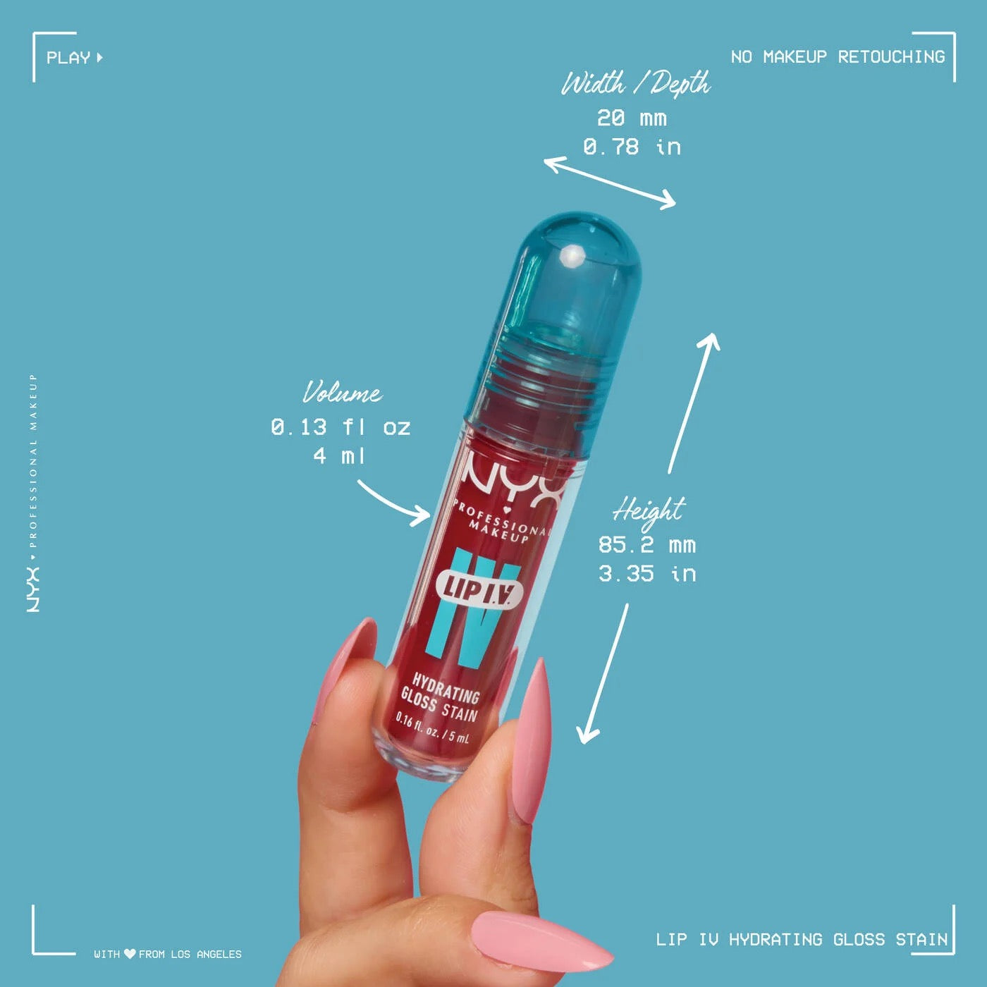 NYX Lip I.V. Hydrating Gloss Stain – Brillo hidratante con efecto tint (5 ml / 0.16 fl oz) Varios Colores