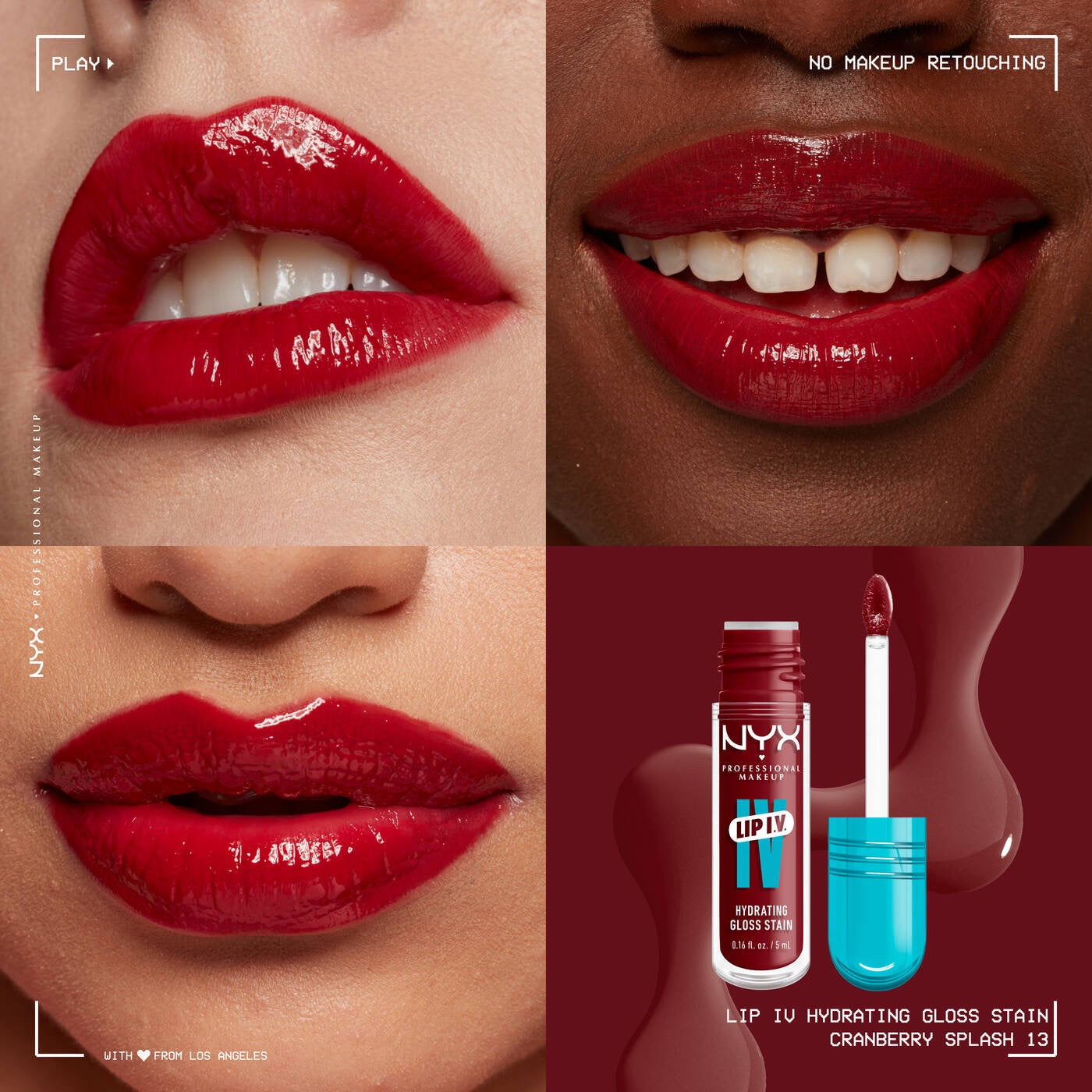 NYX Lip I.V. Hydrating Gloss Stain – Brillo hidratante con efecto tint (5 ml / 0.16 fl oz) Varios Colores