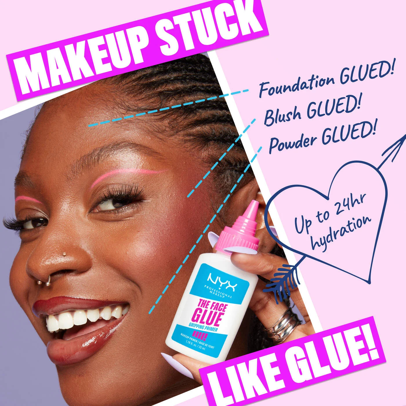NYX The Face Glue Gripping Primer – Prebase de Maquillaje 35 ml