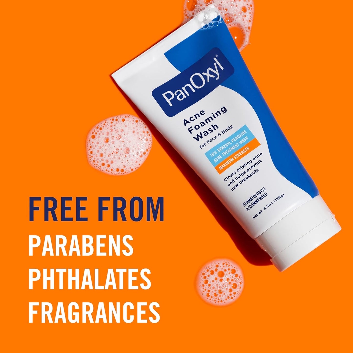 PanOxyl Acne Foaming Wash 10% Benzoyl Peroxide – Limpiador Facial y Corporal Antiacné (156 g)
