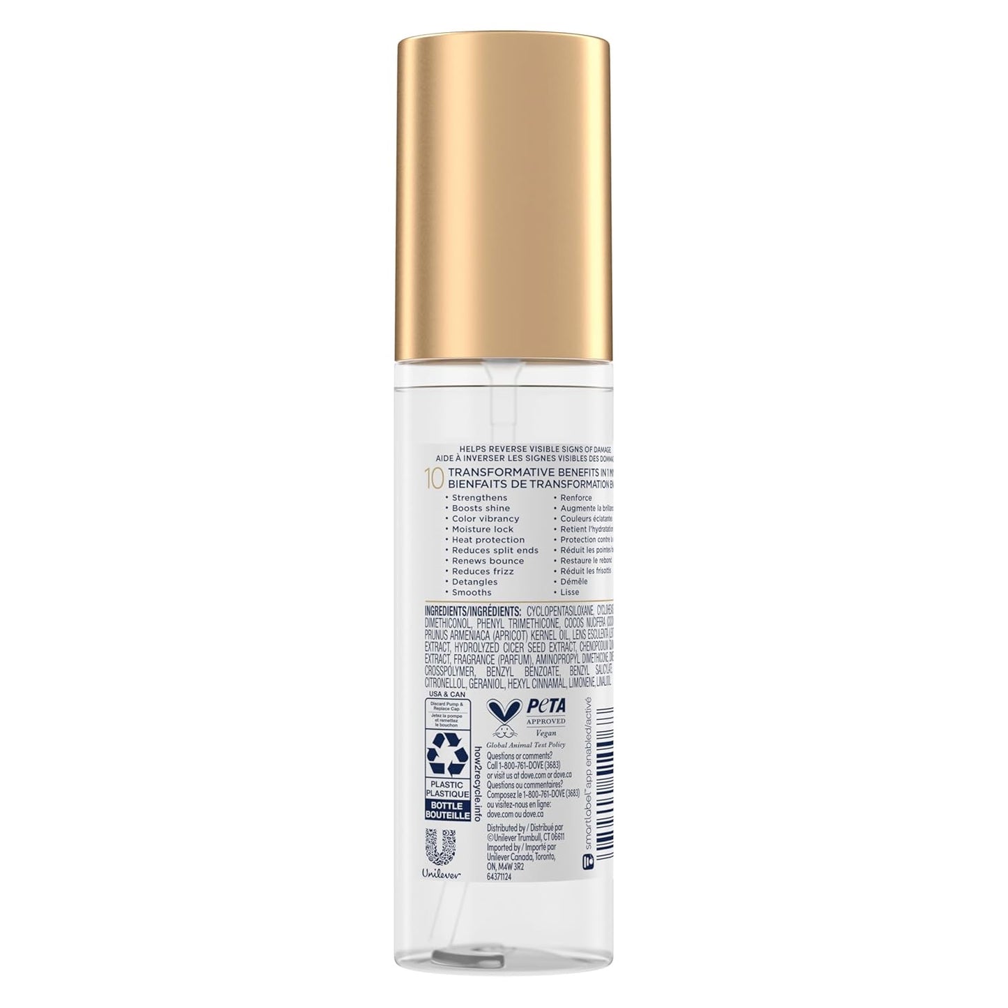 Dove Bond Strength Repair Serum – Suero Capilar Reparador para Cabello Dañado (100 ml / 3.3 fl oz)