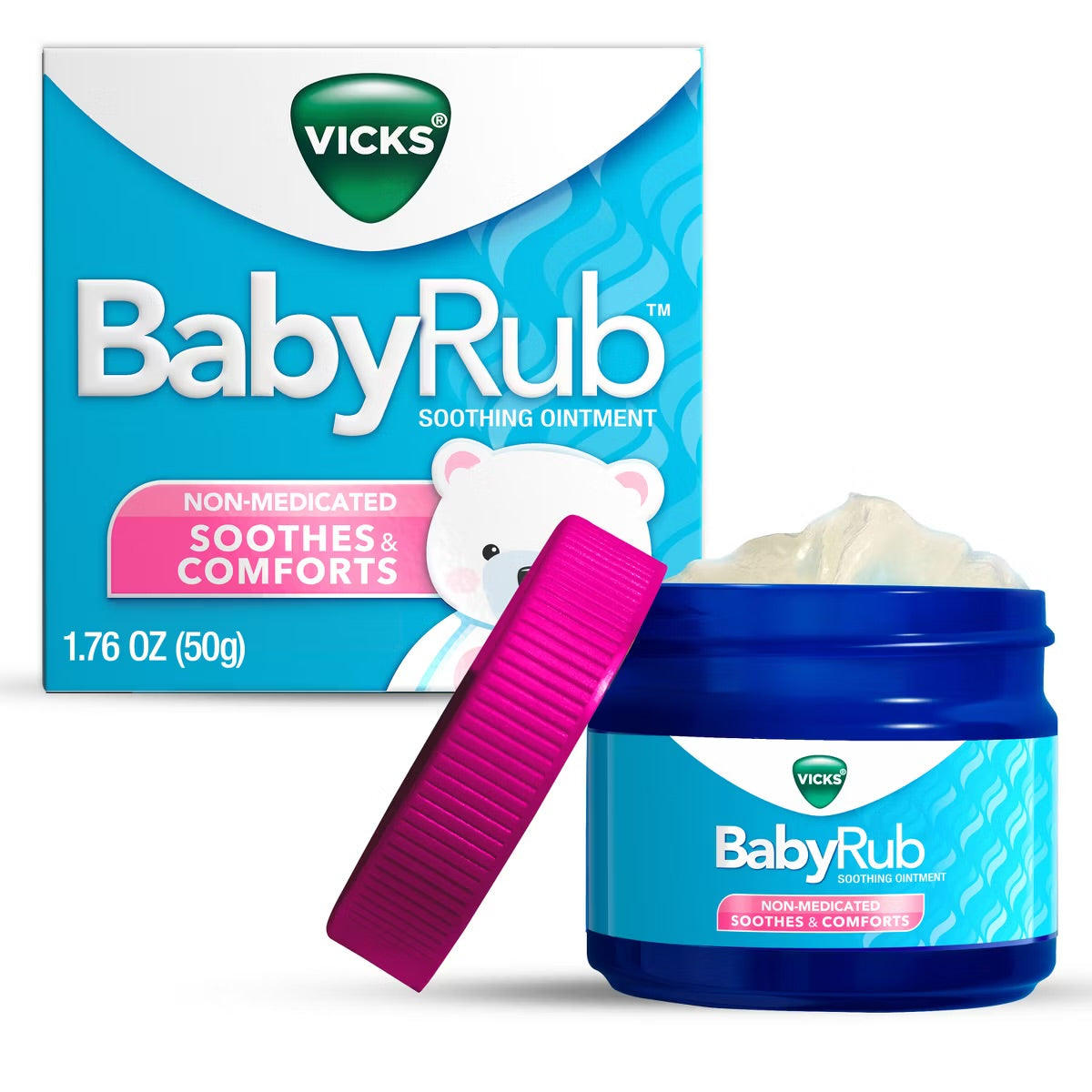Vicks BabyRub Soothing Ointment – Bálsamo Calmante para Bebés (50 g / 1.76 oz)