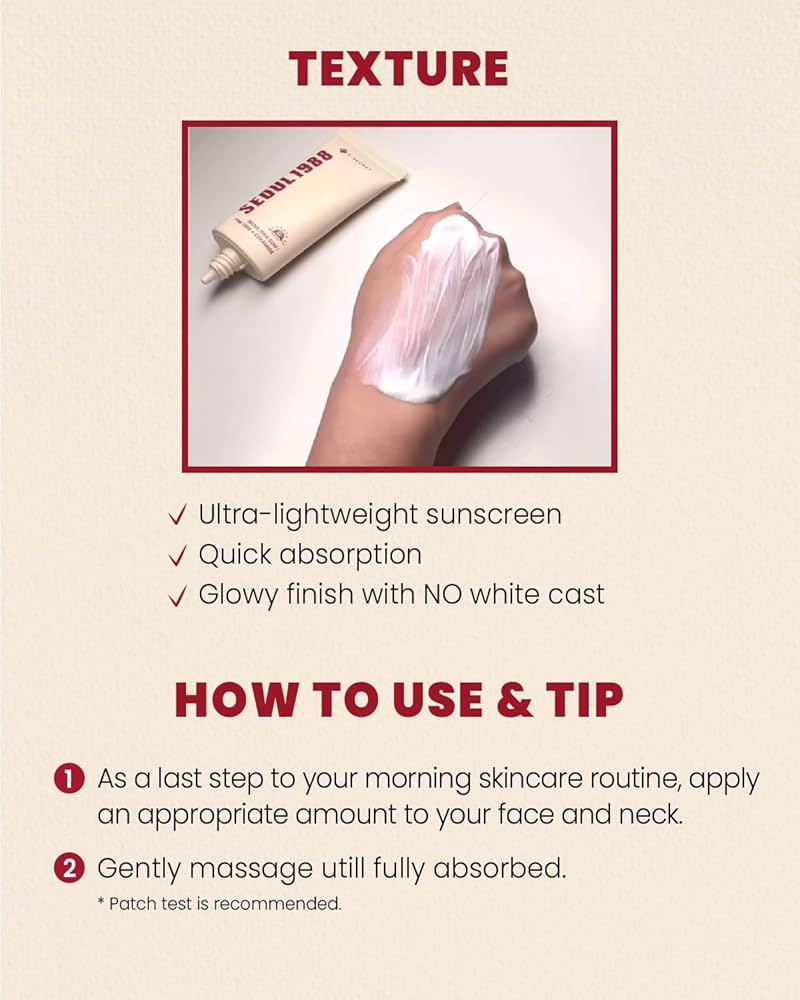 Seoul 1988 Sun Cream SPF50+ PA++++ – Protector Solar Facial Hidratante 50 ml