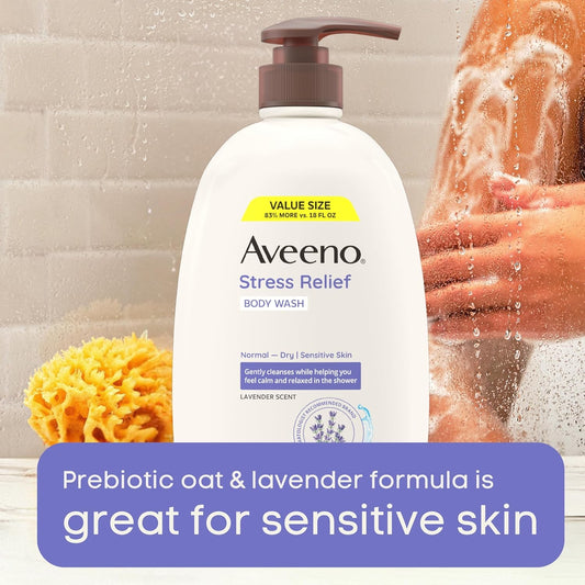 Aveeno Stress Relief Body Wash con Avena + Lavanda – 975 mL