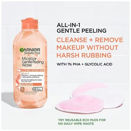 Garnier Agua Micelar Exfoliante Suave con PHA + Ácido Glicólico – 400 ml